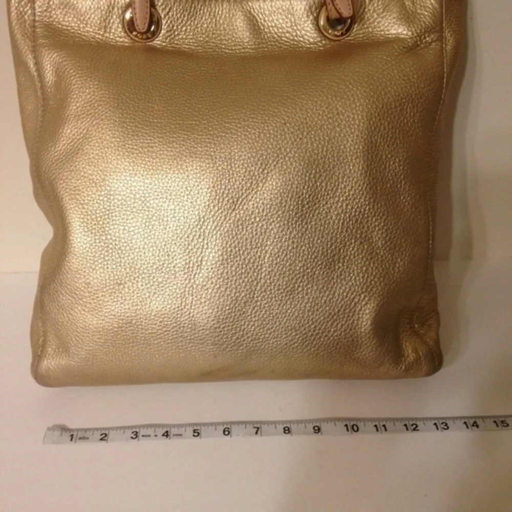 Michael Kors gold metallic leather bag